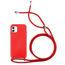 FUNDA TRASERA IPHONE 13 CON CORDON ROJA